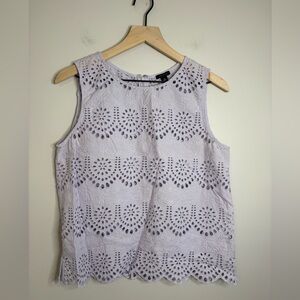 Women’s Ann Taylor eyelet lavender cotton tank size M